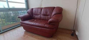 Tvåsitssoffa skinn