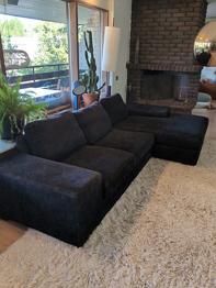 Soffa med schäslong bortskänkes