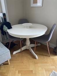 Runt vitt matbord IKEA 110cm