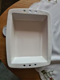 Serveringsfat/ugnsform blå/vit