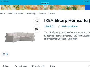 Hörnsoffa Ektorp beige skänkes