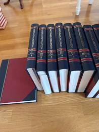 Nationalencyklopedin uppslagsverk bokserie blå röd