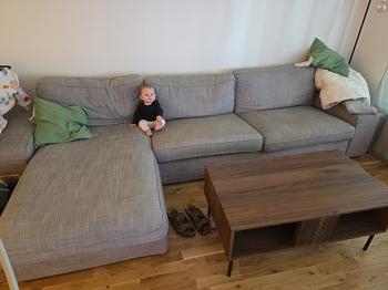 bortskänkes stor grå soffa