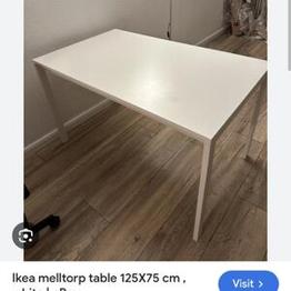 Melltorp vitt matbord Ikea 125x75