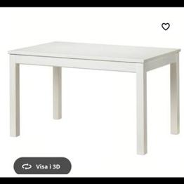 IKEA Bjursta matbord vitt – största modellen, med två iläggsskiv