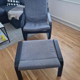 Fåtölj samt fotpall