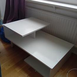 Vit tv-bänk / soffbord