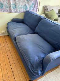 Blå retro soffa