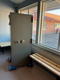 Rosengrens brandsäkert kassaskåp klass A2 grått