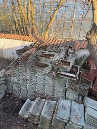 Takpannor betong grå/gröna Bortskänkes