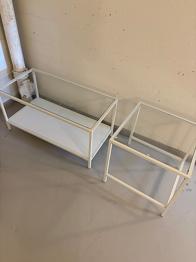IKEA VITTSJÖ soffbord + sidobord i vitt/glass
